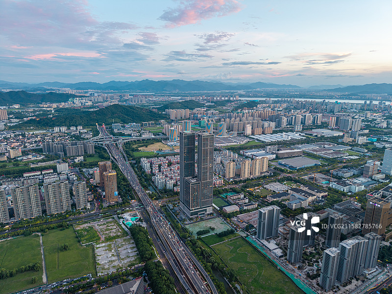 杭州市滨江高新区航拍图片素材