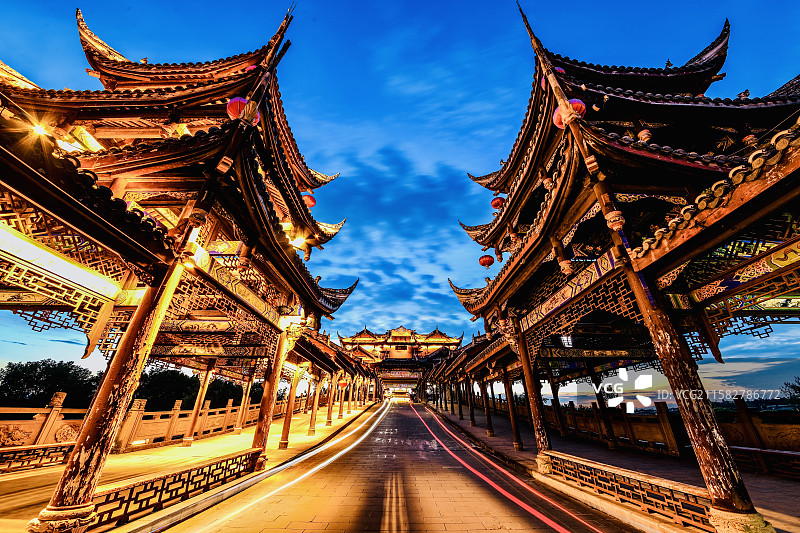 成都黄龙溪廊桥图片素材