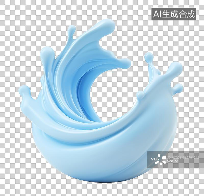 【AI数字艺术】3D三维溅起水花元素图片素材