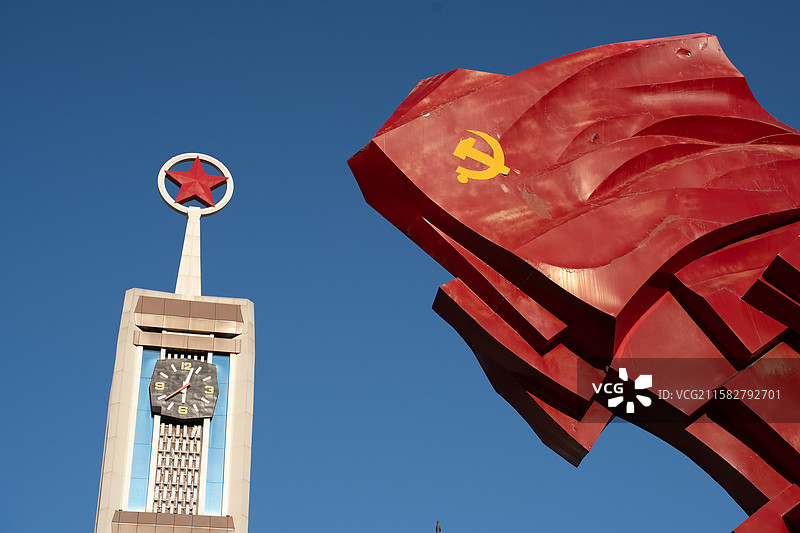 石家庄解放广场 解放纪念馆 老火车站图片素材