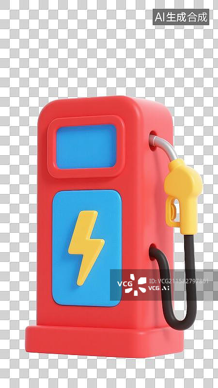 【AI数字艺术】3D三维加油机加油站油枪元素图片素材