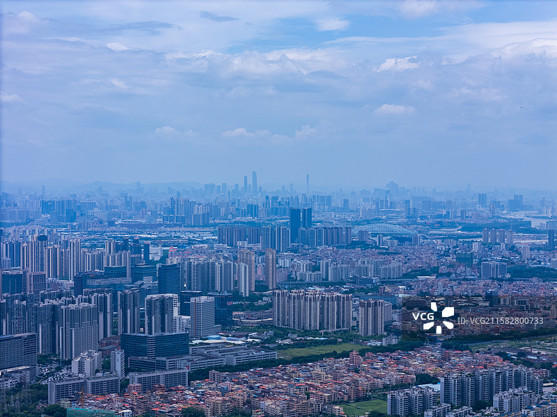 佛山市区蓝天航拍图片素材
