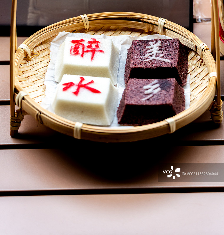 浙江绍兴柯桥古镇江南传统糕点江浙美食小吃定胜糕图片素材