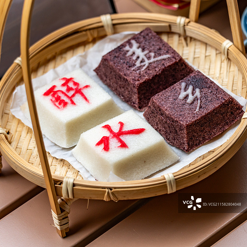 浙江绍兴柯桥古镇江南传统糕点江浙美食小吃定胜糕图片素材