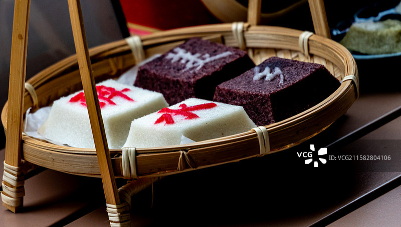 浙江绍兴柯桥古镇江南传统糕点江浙美食小吃定胜糕图片素材