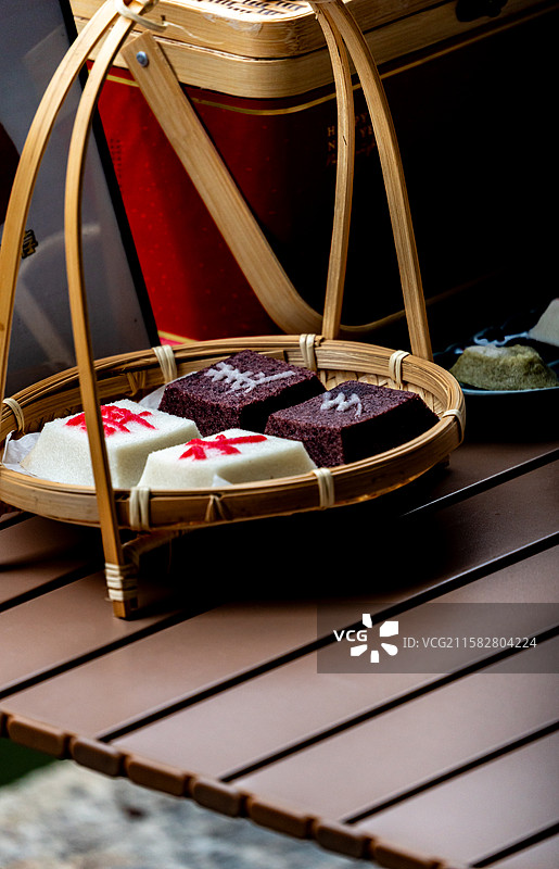 浙江绍兴柯桥古镇江南传统糕点江浙美食小吃定胜糕图片素材