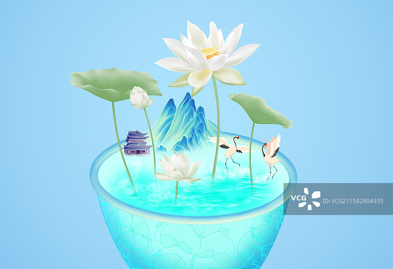 夏天荷花图片素材