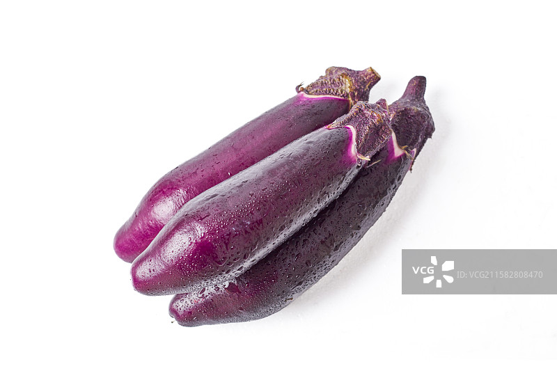 白底茄子特写镜头图片素材