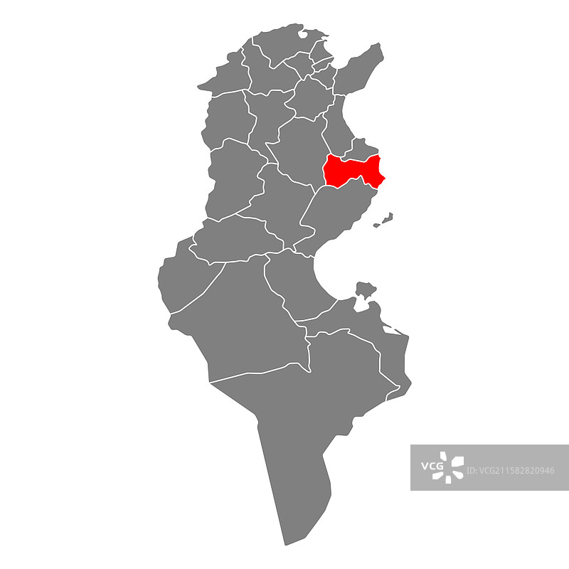 突尼斯马赫迪亚省地图形状旅行图片素材