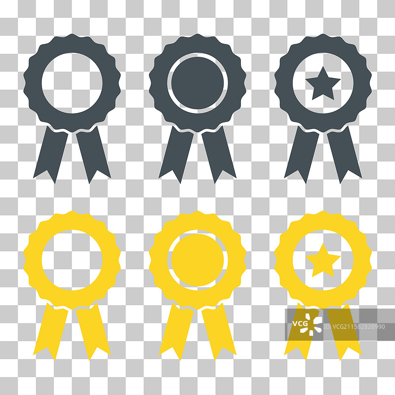 一套认证印章奖章图标丝带网页设计图片素材