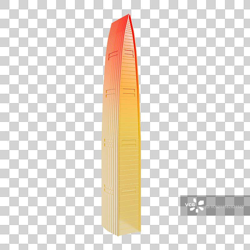 3D渲染的深圳京基100大厦深圳城市元素插画图片素材