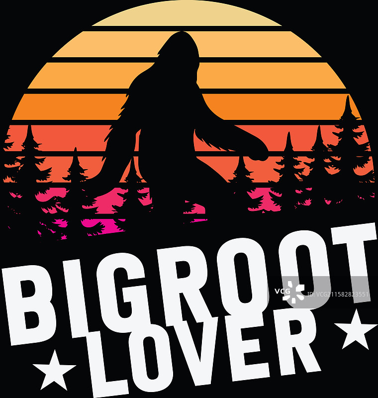 独特的大脚怪T恤设计图片素材