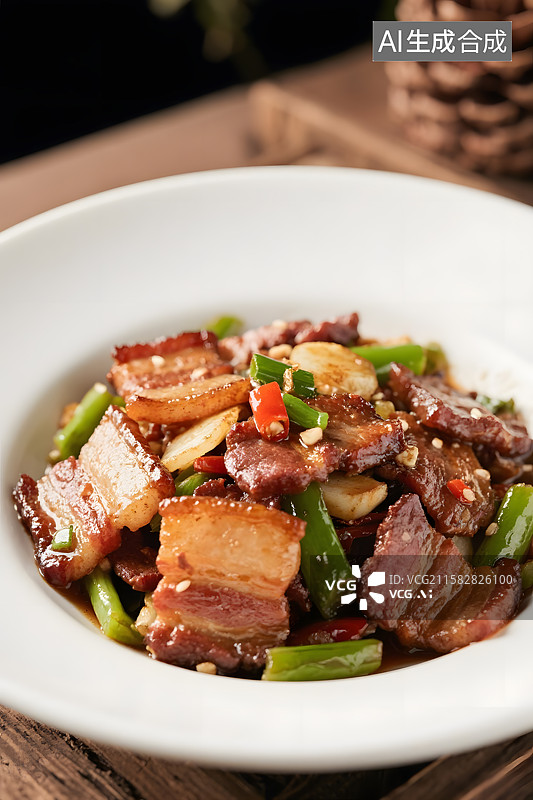 【AI数字艺术】香辣诱人的回锅肉图片素材