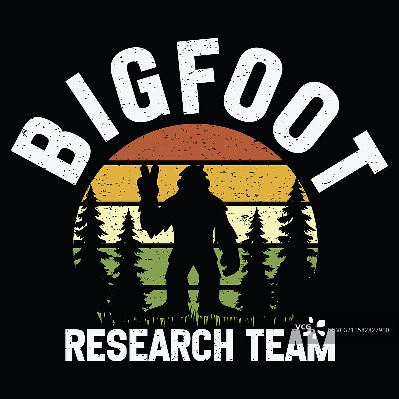 大脚怪研究团队T恤设计图片素材