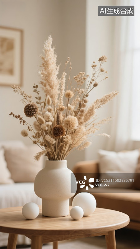 【AI数字艺术】干花装饰温馨家居图片素材