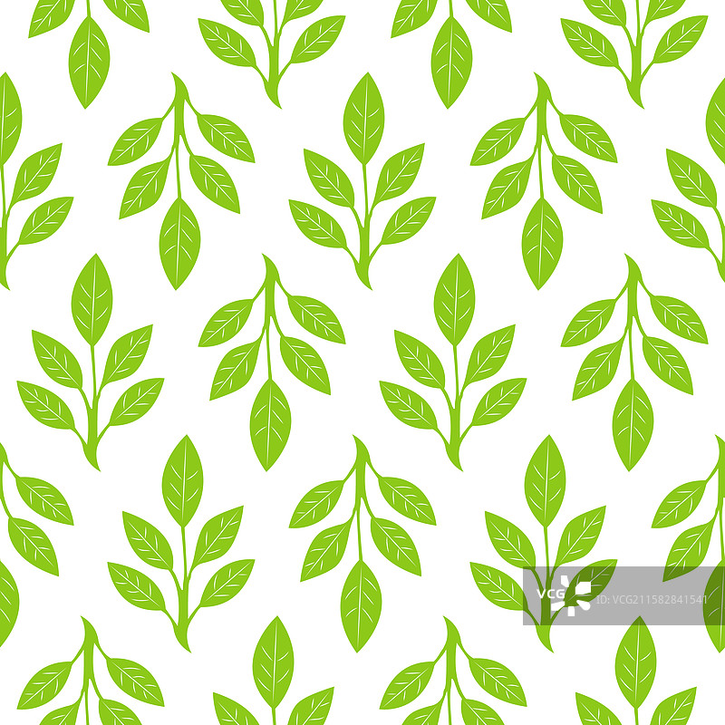 无缝图案绿色叶子图片素材