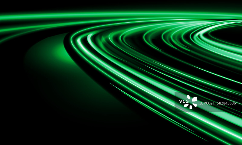 抽象的绿色光线快速速度曲线动态图片素材