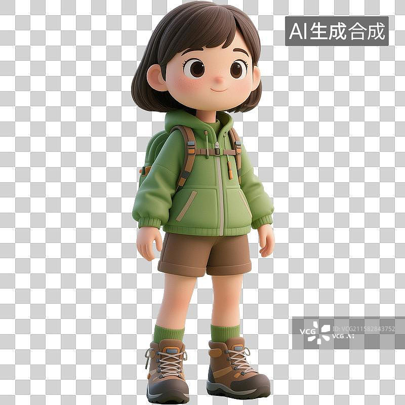 【AI数字艺术】登山徒步女孩图片素材