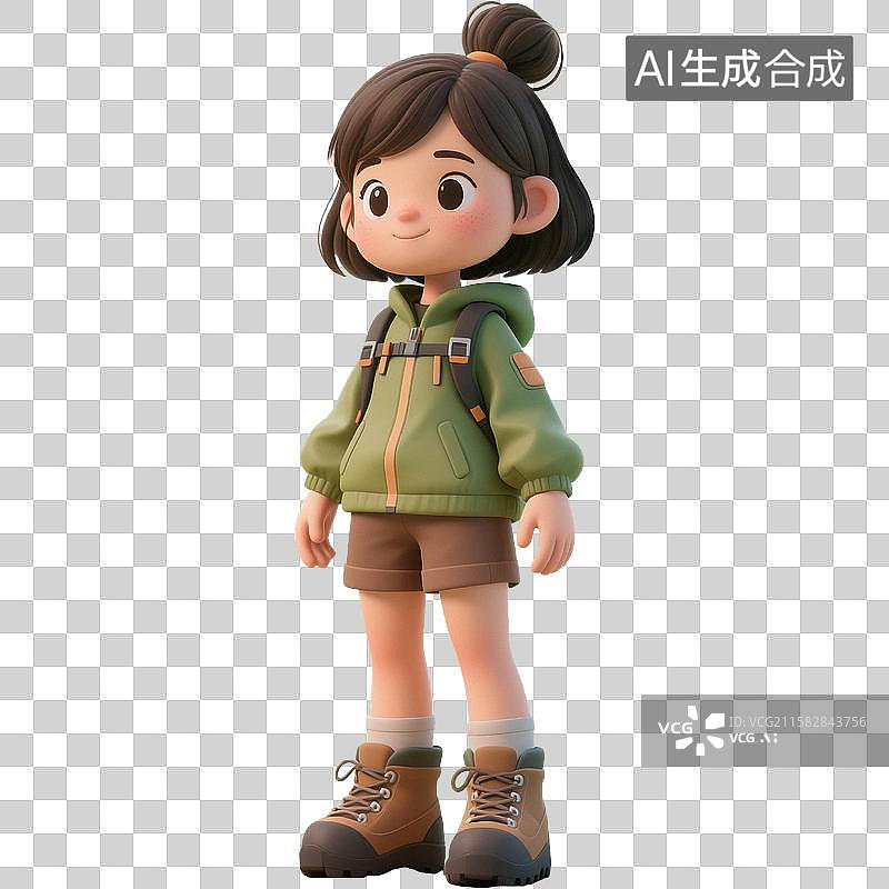 【AI数字艺术】登山徒步女孩图片素材