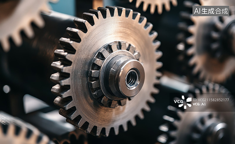 【AI数字艺术】机械齿轮的精密配合图片素材