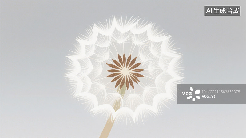 【AI数字艺术】卡通蒲公英花朵插画图片素材