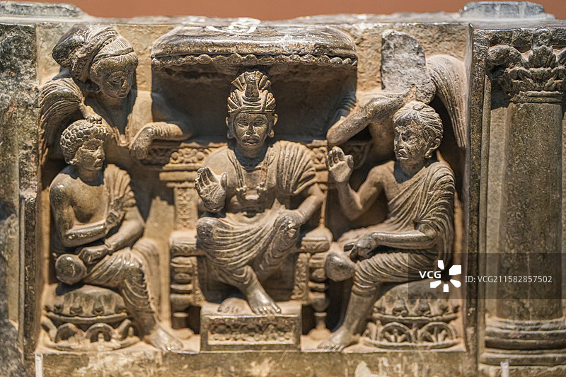 公元2-3世纪 婆罗门占梦 白沙瓦博物馆图片素材