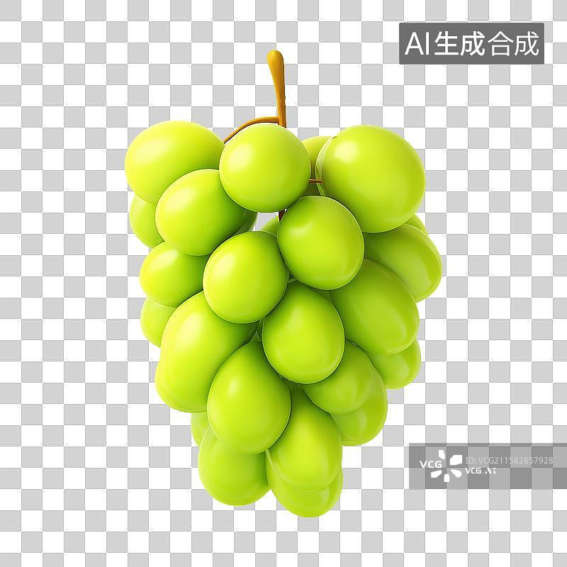 【AI数字艺术】3D风格水果之青提元素图片素材