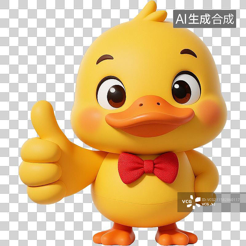 【AI数字艺术】竖大拇指的小鸭子图片素材