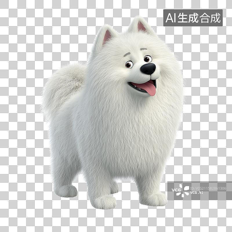 【AI数字艺术】3D风格品种狗狗之萨摩耶元素图片素材