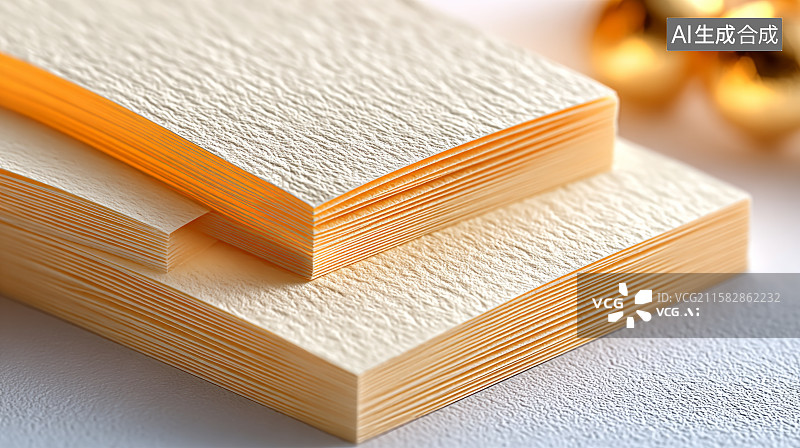 【AI数字艺术】纹理纸张堆叠的特写图片素材
