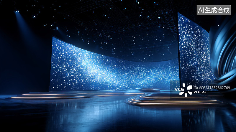 【AI数字艺术】绚丽抽象舞台设计图片素材