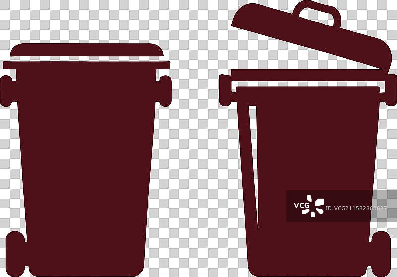 垃圾桶的轮廓集合图片素材