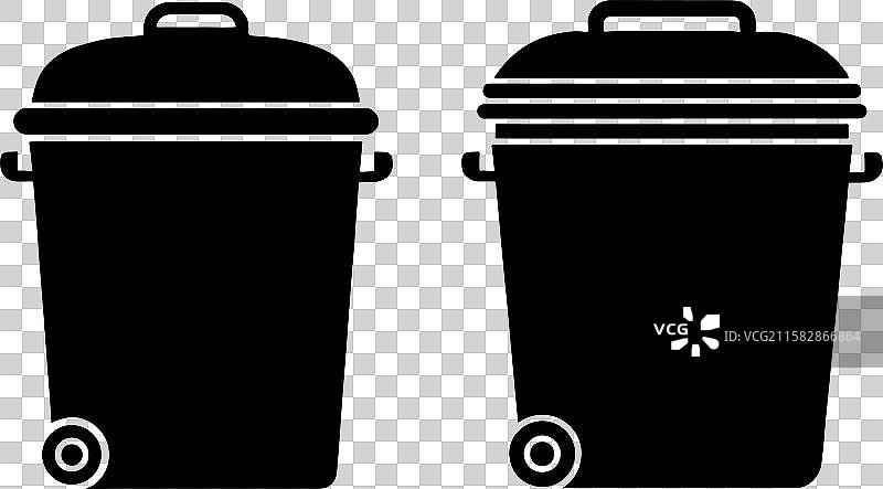回收和垃圾桶轮廓 - 图标图片素材