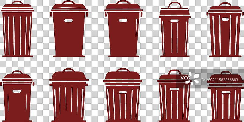 工业废物箱剪影 - 垃圾收集图片素材