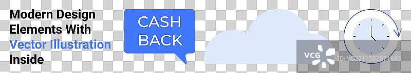 带云图标的现金返还优惠横幅图片素材