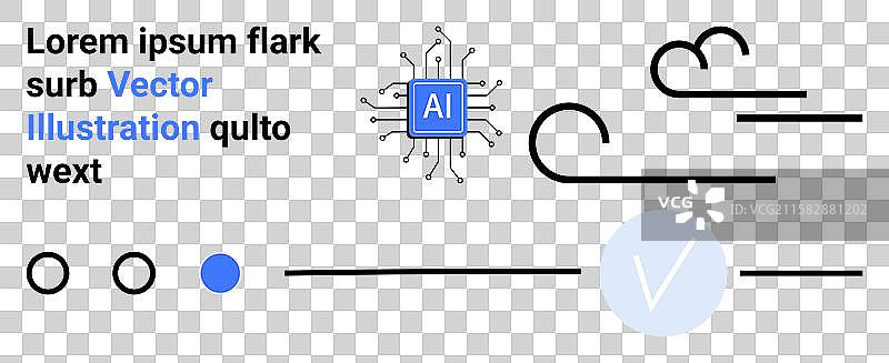 抽象极简设计与人工智能芯片线路图片素材