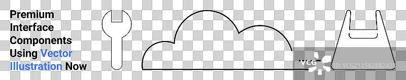 极简主义工具包，包含云形扳手和袋子图片素材