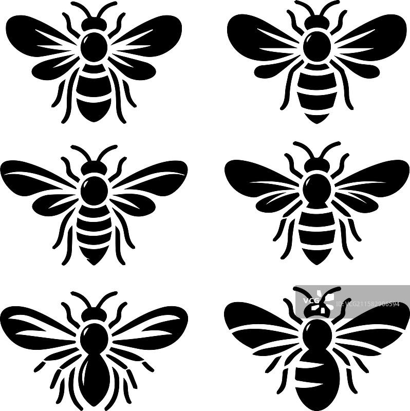 风格化的蜜蜂剪影图片素材