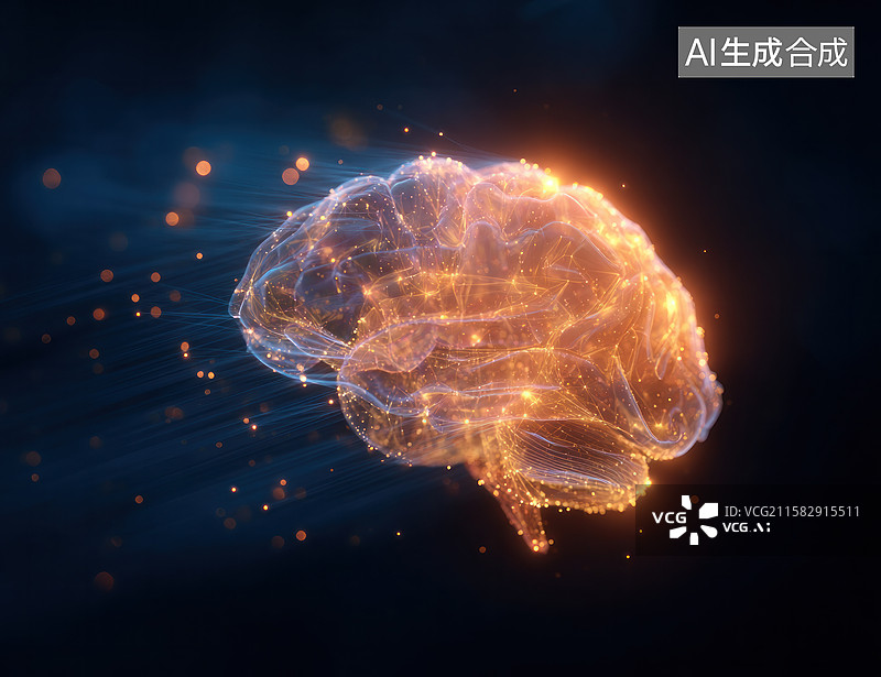 【AI数字艺术】数字呈现的人类大脑图片素材