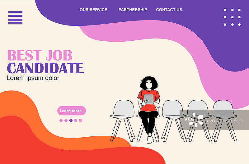 招聘最佳求职者概念着陆页图片素材