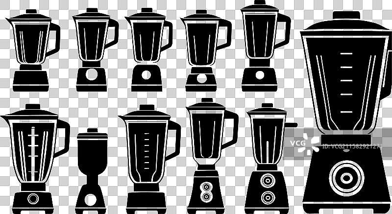 搅拌机轮廓系列 - 厨房电器图片素材