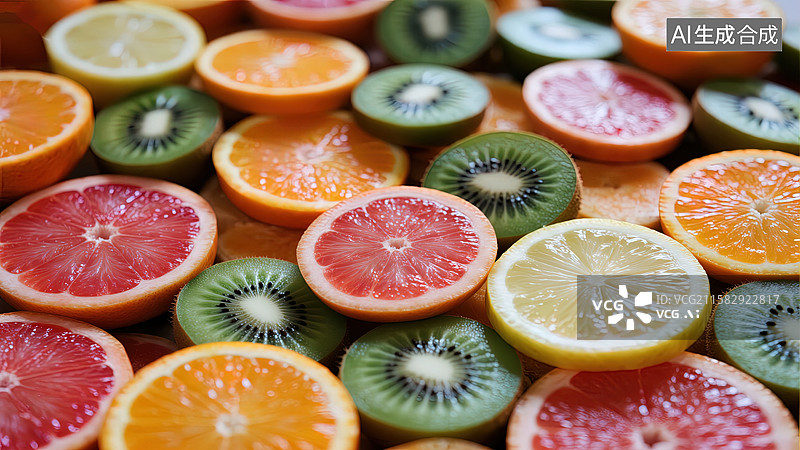 【AI数字艺术】缤纷水果与精致下午茶图片素材