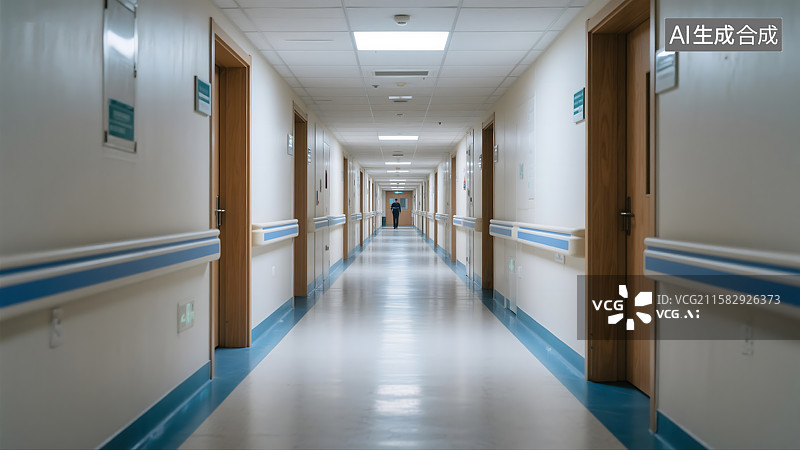 【AI数字艺术】空旷寂静的医院走廊图片素材