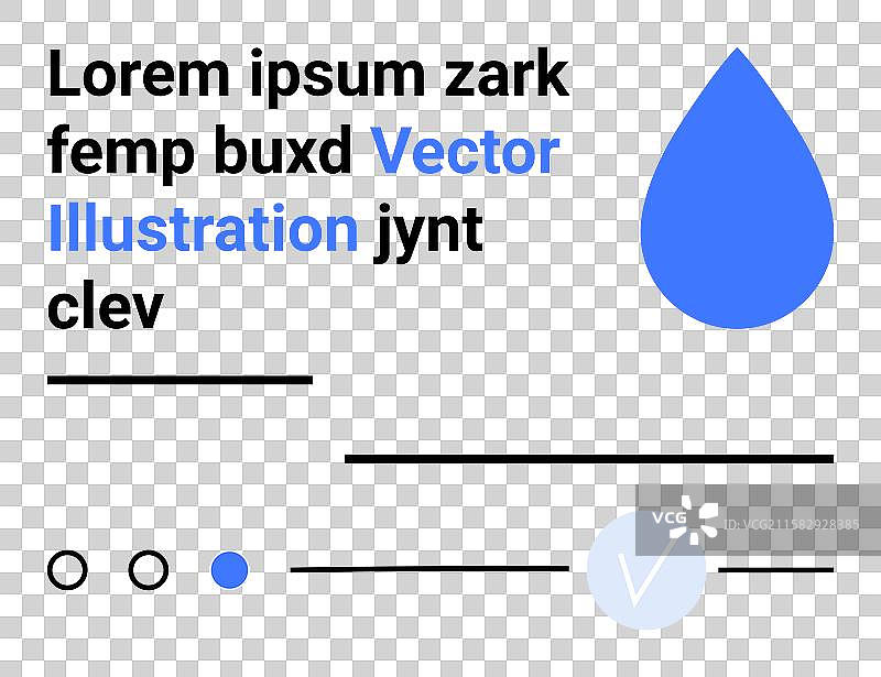 蓝色水滴与文字和图形元素图片素材
