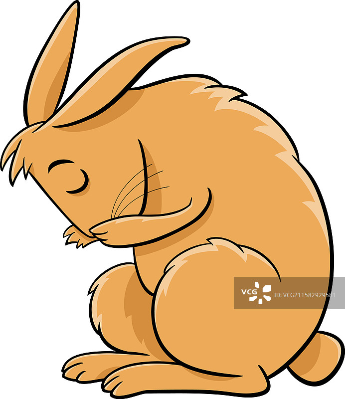 卡通迷你兔子角色在洗澡图片素材