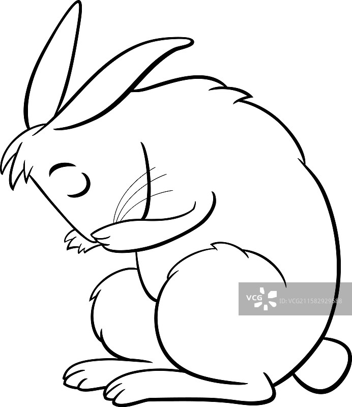 卡通迷你兔子角色在洗澡图片素材