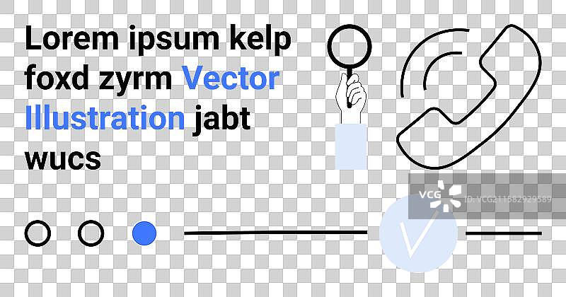 现代设计元素与文本放大镜图片素材