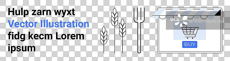 在线杂货购物与农业元素图片素材