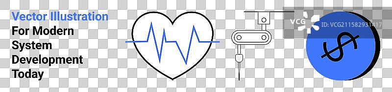 心跳线 自动化机器人与金融图片素材