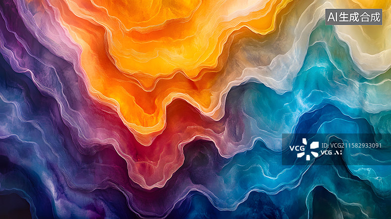【AI数字艺术】红黄蓝彩色纹理，泼墨涂鸦素材背景图片素材